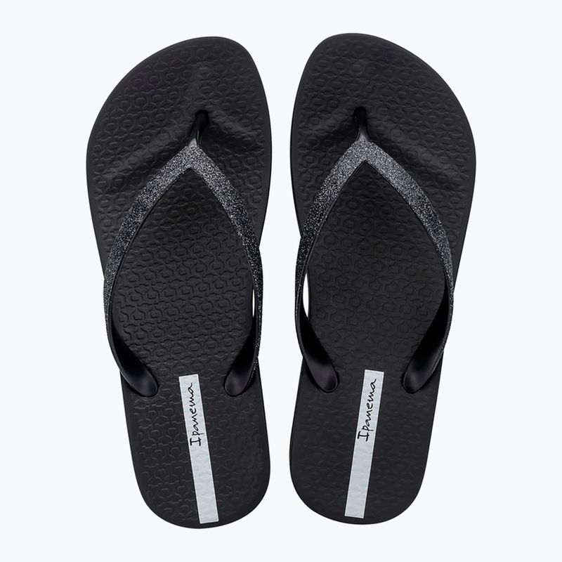 Women's Ipanema Mesh Chic Plat black/glitter black flip flops 2