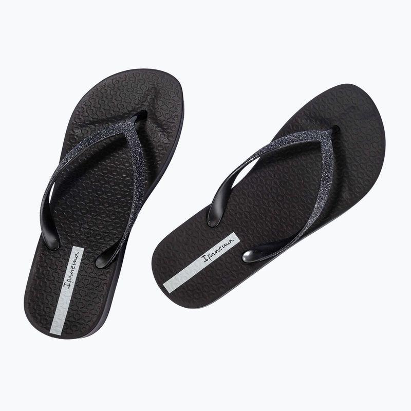 Women's Ipanema Mesh Chic Plat black/glitter black flip flops 3