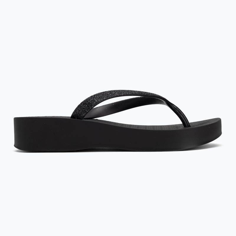 Women's Ipanema Mesh Chic Plat black/glitter black flip flops 2
