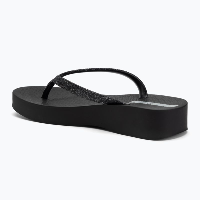 Women's Ipanema Mesh Chic Plat black/glitter black flip flops 3