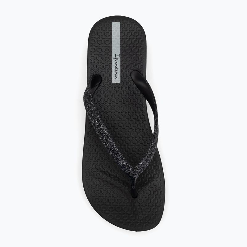 Women's Ipanema Mesh Chic Plat black/glitter black flip flops 5