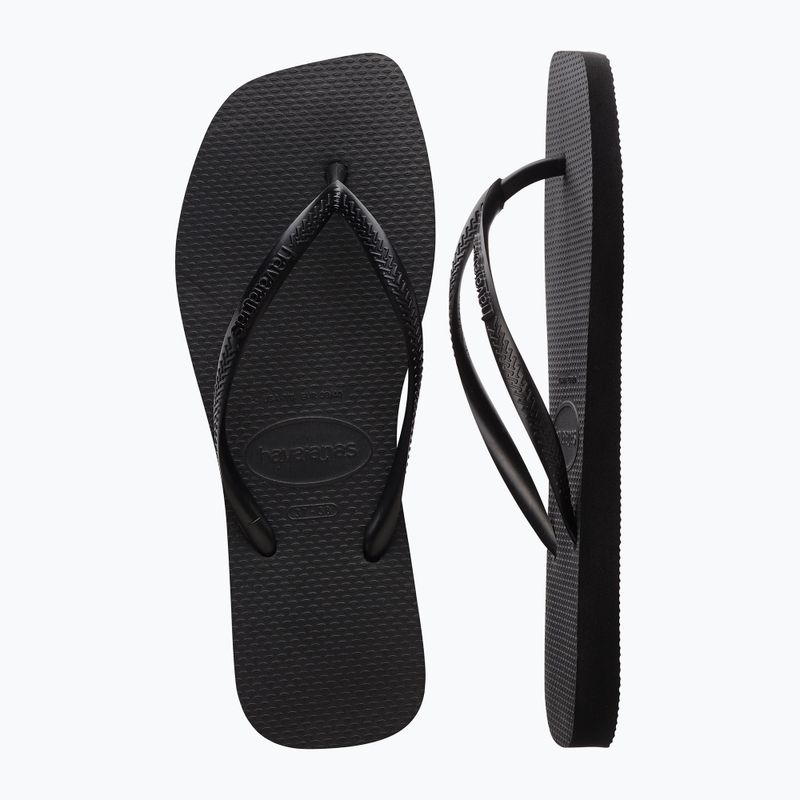 Women's Havaianas Slim Square flip flops black 4