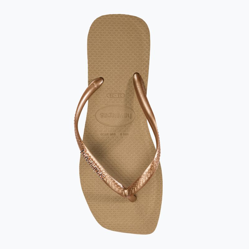 Women's Havaianas Square Logo Metallic rose gold / rose gold flip flops 5