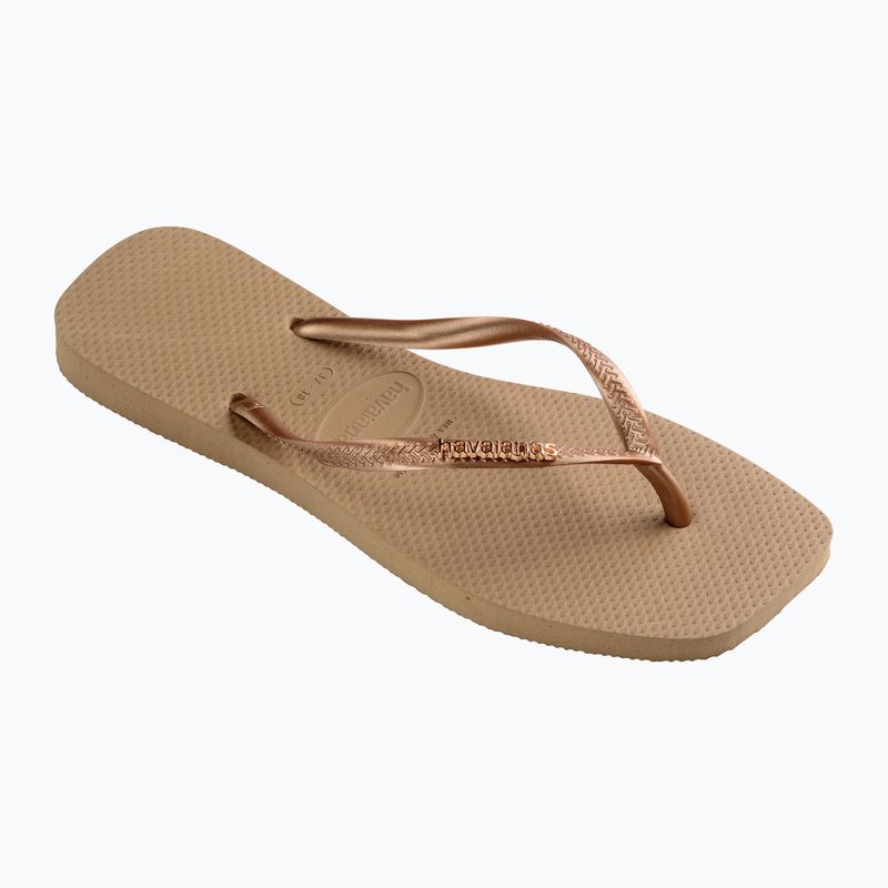 Women's Havaianas Square Logo Metallic rose gold / rose gold flip flops 9