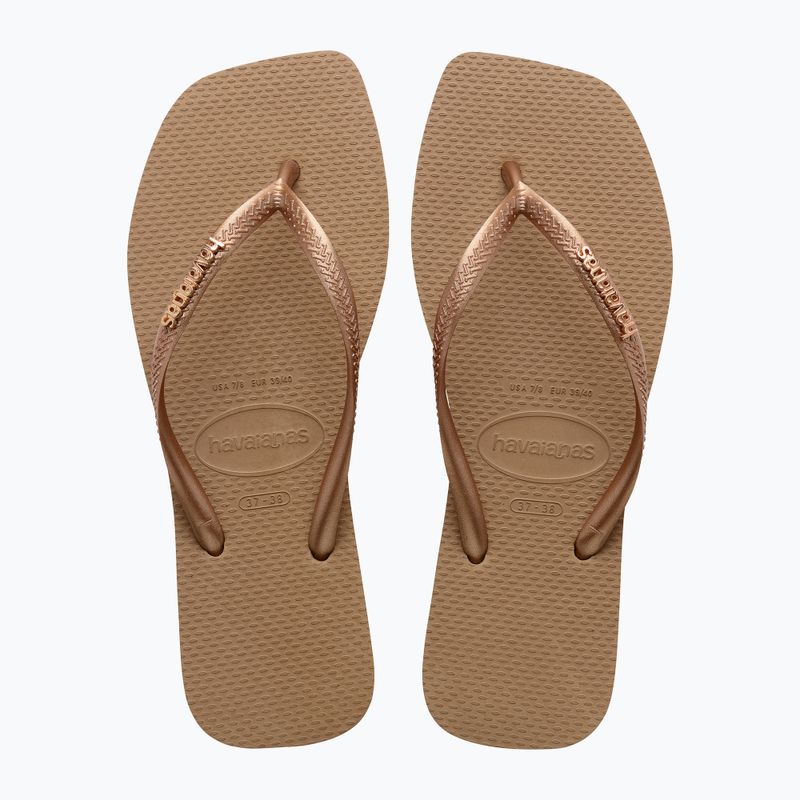 Women's Havaianas Square Logo Metallic rose gold / rose gold flip flops 11