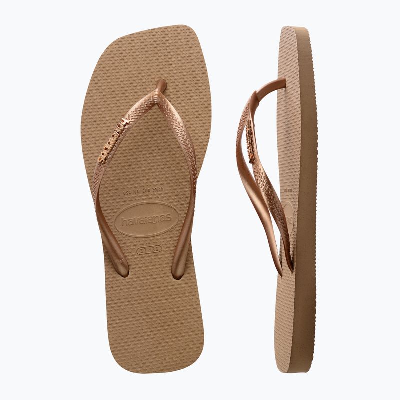 Women's Havaianas Square Logo Metallic rose gold / rose gold flip flops 12