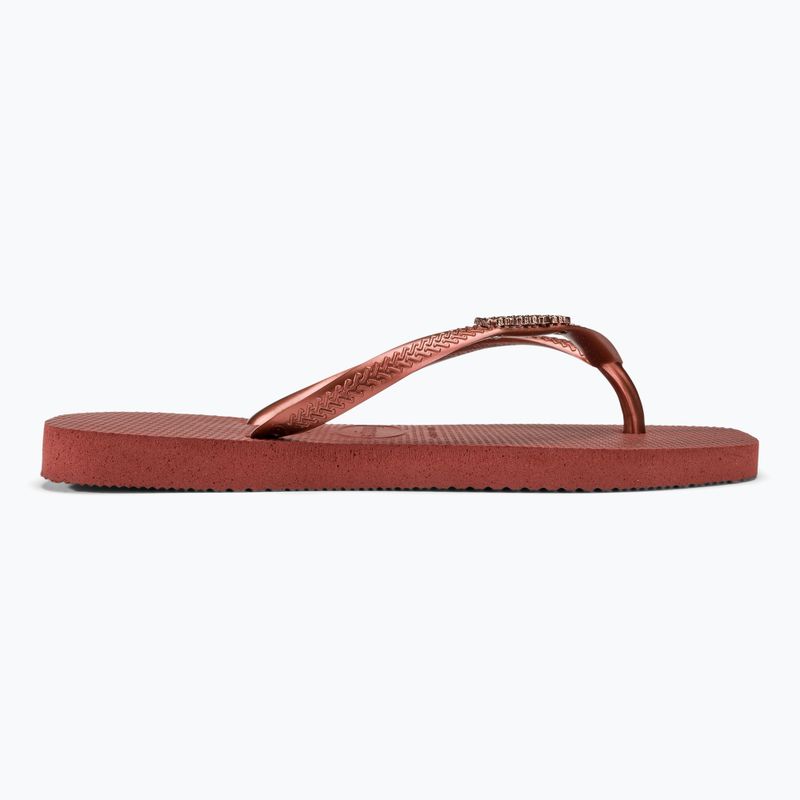 Women's Havaianas Square Logo Metallic mahogany flip flops 2