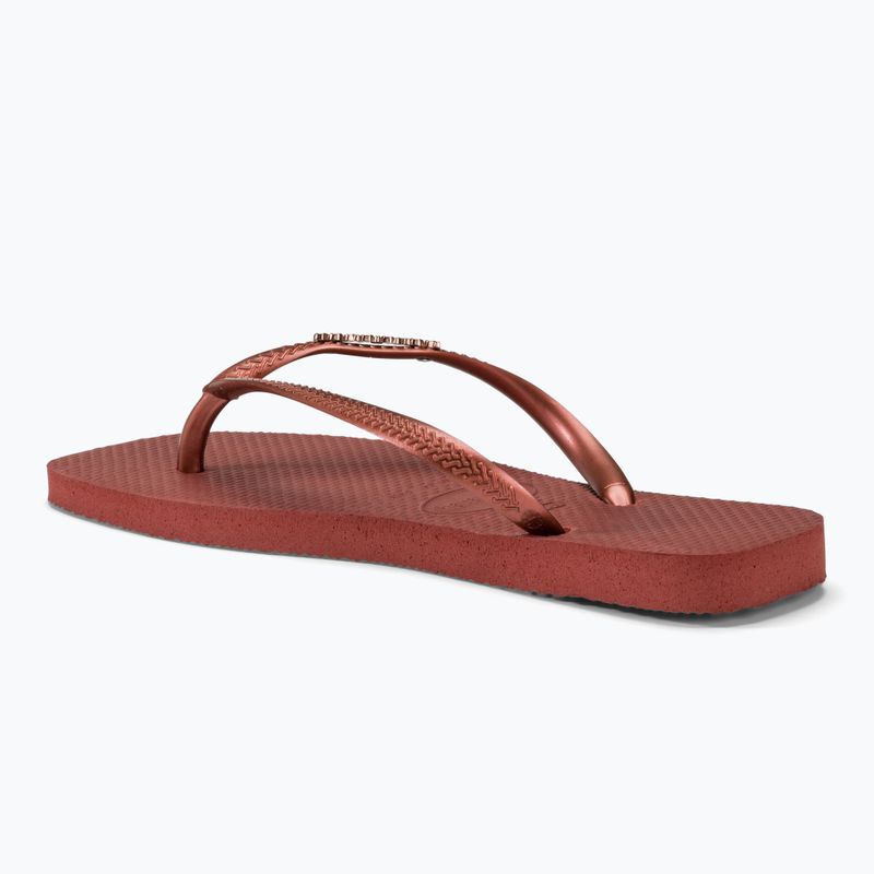 Women's Havaianas Square Logo Metallic mahogany flip flops 3