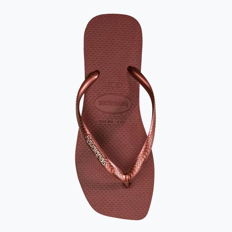 Women's Havaianas Square Logo Metallic mahogany flip flops 5