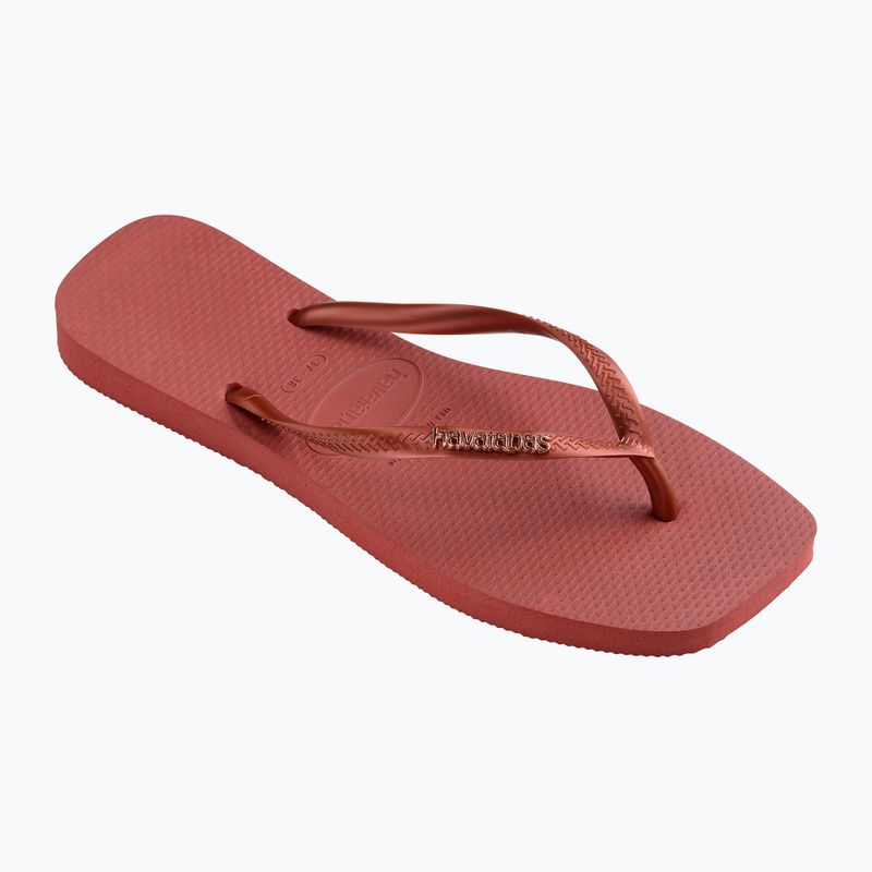 Women's Havaianas Square Logo Metallic mahogany flip flops 8