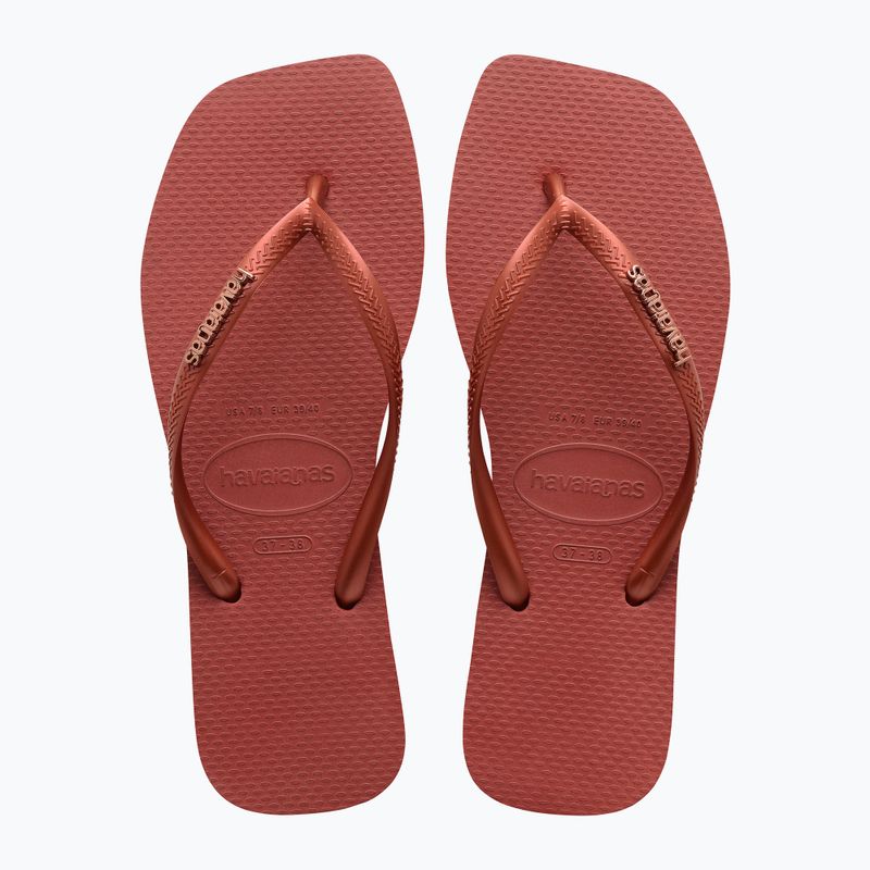 Women's Havaianas Square Logo Metallic mahogany flip flops 10