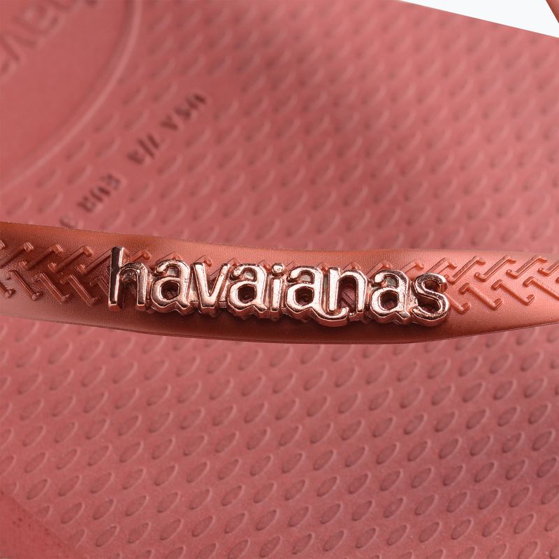 Women's Havaianas Square Logo Metallic mahogany flip flops 12