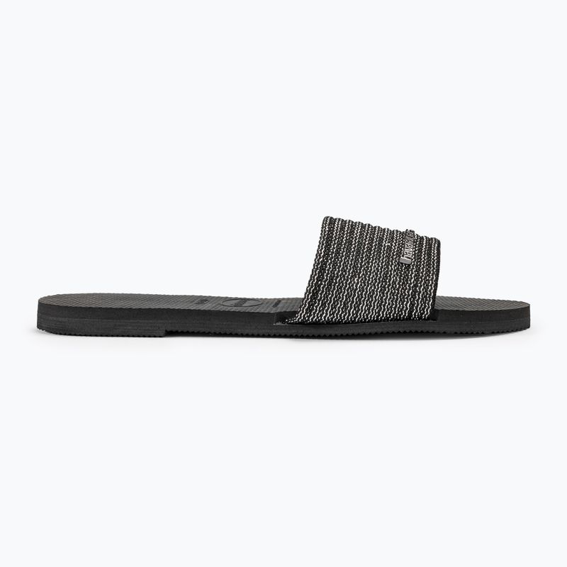 Women's slides Havaianas You Malta Metallic black 2