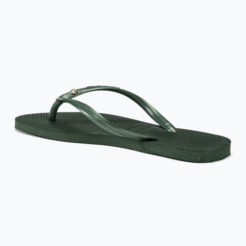 Women's Havaianas Slim Crystal Sw II flip flops olive green 3