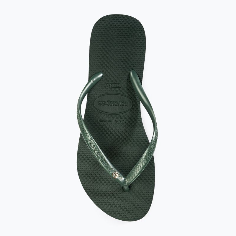 Women's Havaianas Slim Crystal Sw II flip flops olive green 6