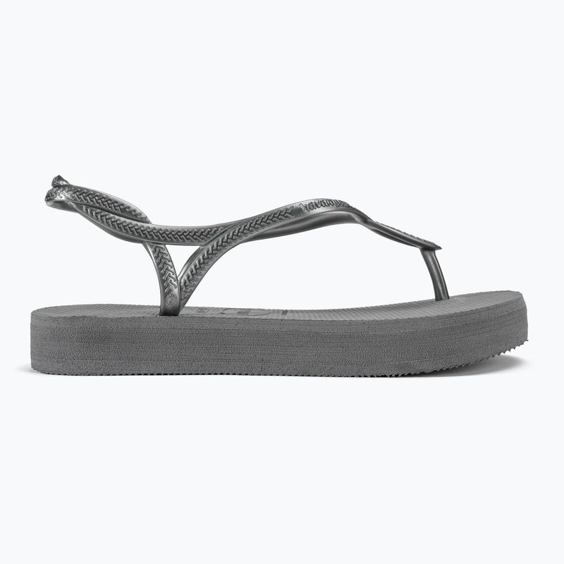 Women's Havaianas Luna Flatform grey steel sandals 2