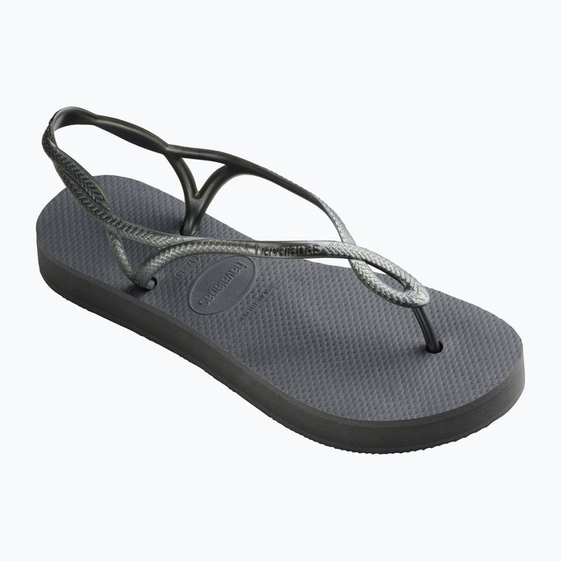 Women's Havaianas Luna Flatform grey steel sandals 8