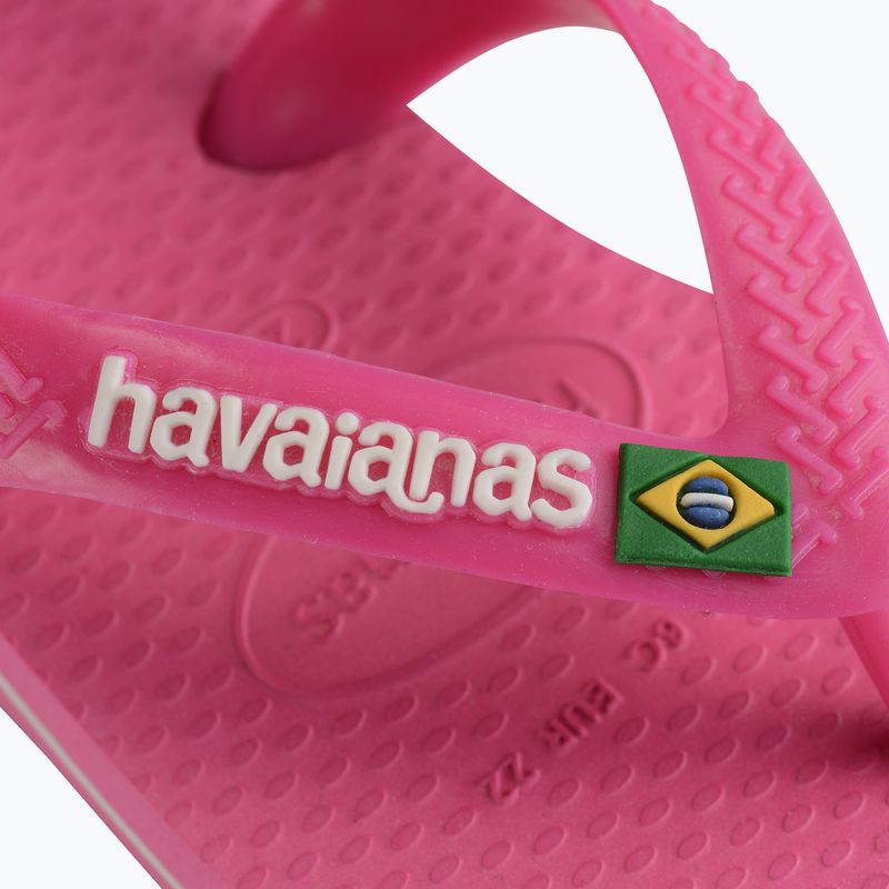 Havaianas Baby Brasil Logo II pink flux / white sandals 9