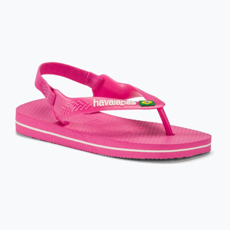 Havaianas Baby Brasil Logo II pink flux / white sandals