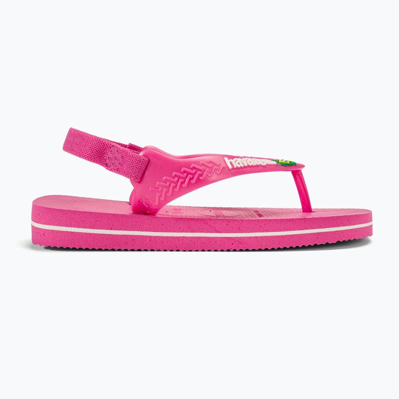 Havaianas Baby Brasil Logo II pink flux / white sandals 2