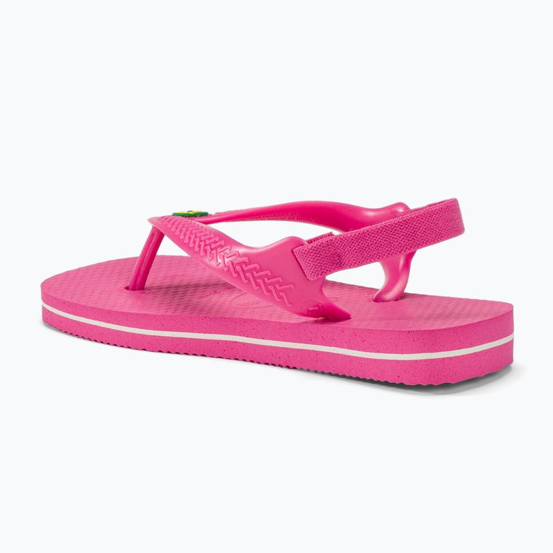 Havaianas Baby Brasil Logo II pink flux / white sandals 3