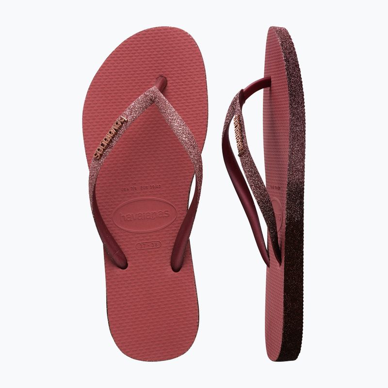 Women's Havaianas Slim Sparkle II flip flops pau brasil 12