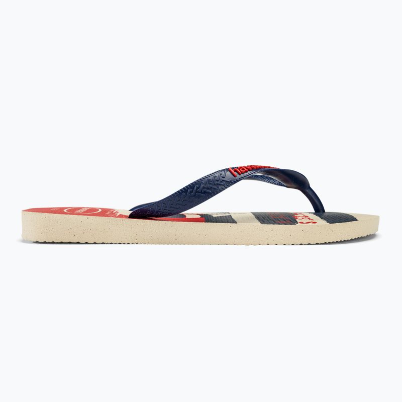 Havaianas Top Nautical flip flops beige straw / navy blue / ruby red 2