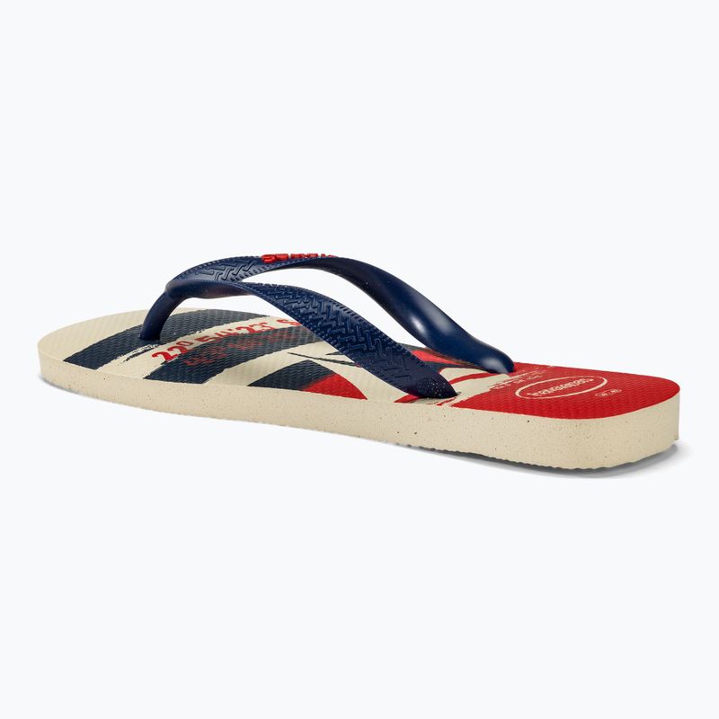 Havaianas Top Nautical flip flops beige straw / navy blue / ruby red 3