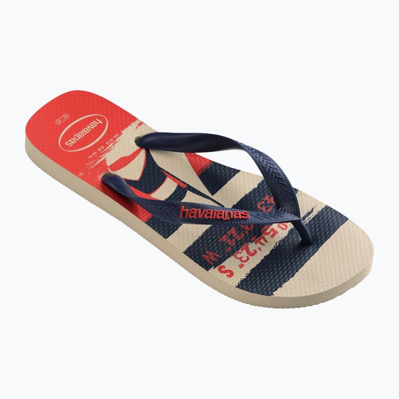 Havaianas Top Nautical flip flops beige straw / navy blue / ruby red 8