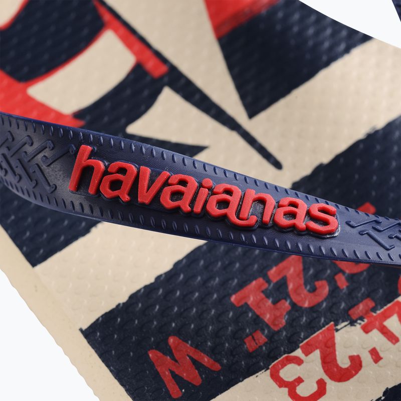 Havaianas Top Nautical flip flops beige straw / navy blue / ruby red 12