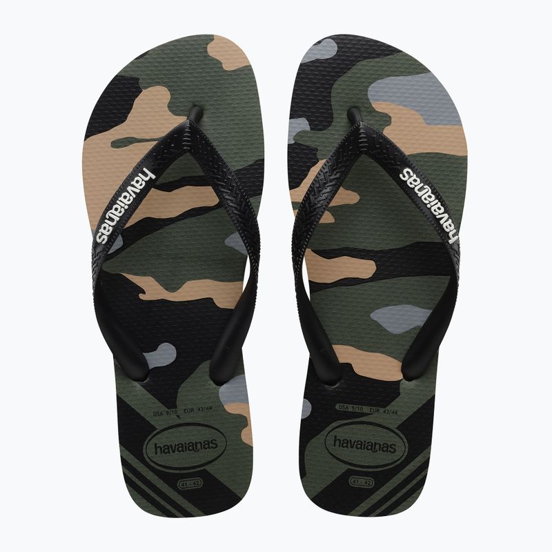 Men's Havaianas Top Camu green olive / black flip flops 10
