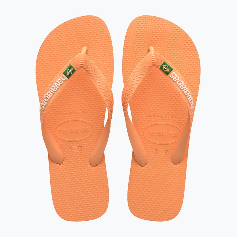 Havaianas Brasil Logo peach flip flops 10