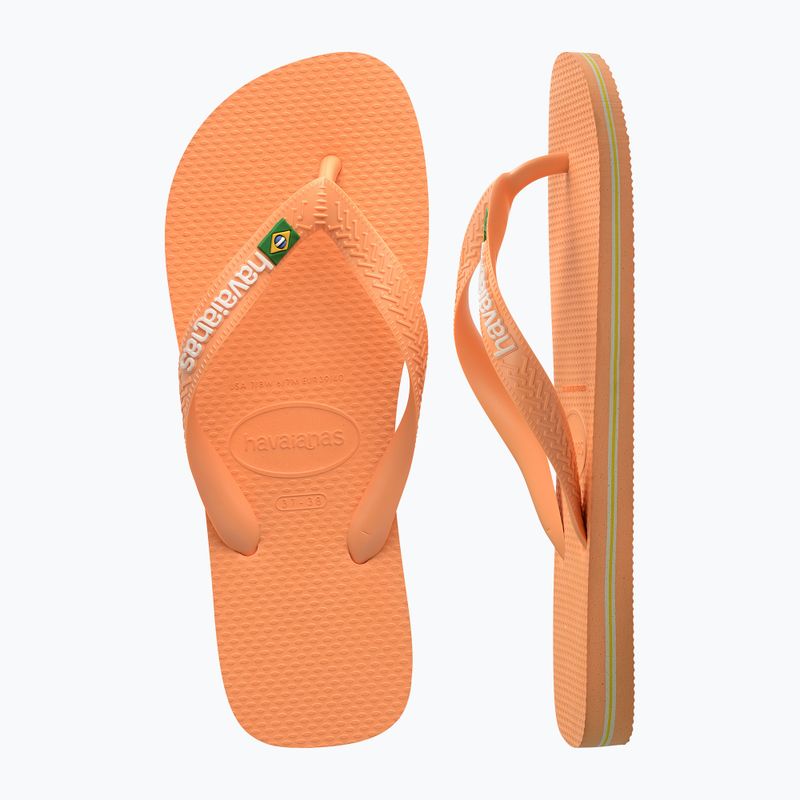 Havaianas Brasil Logo peach flip flops 11