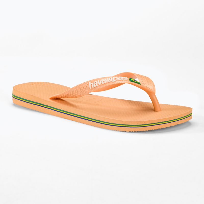 Havaianas Brasil Logo peach flip flops