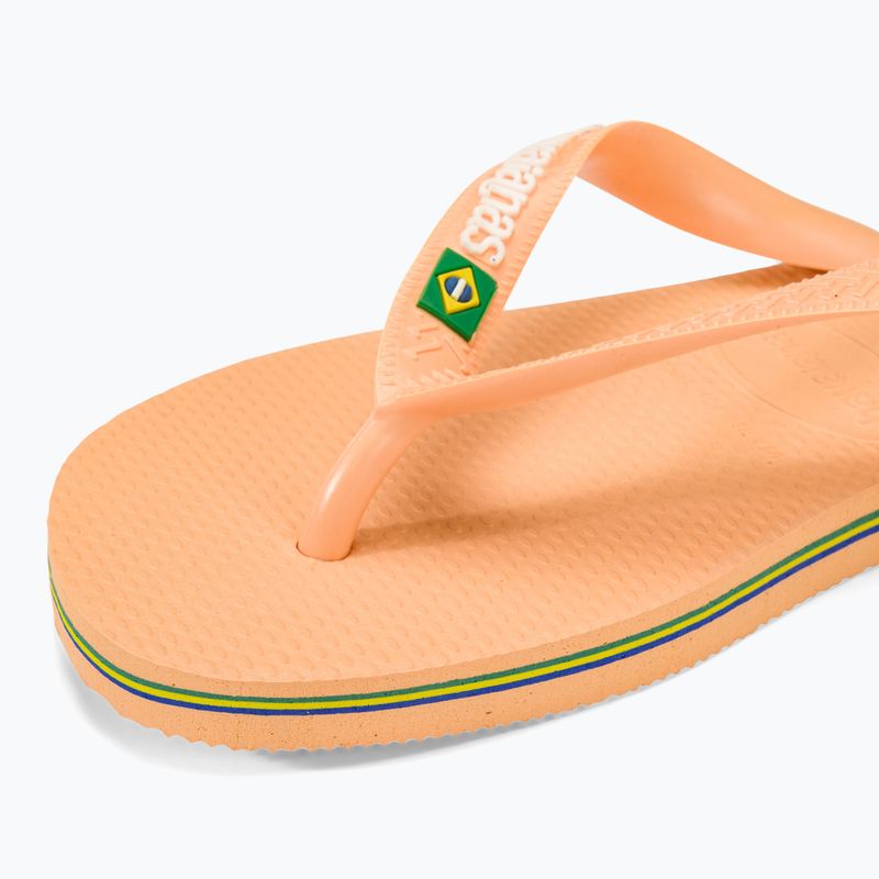 Havaianas Brasil Logo peach flip flops 7