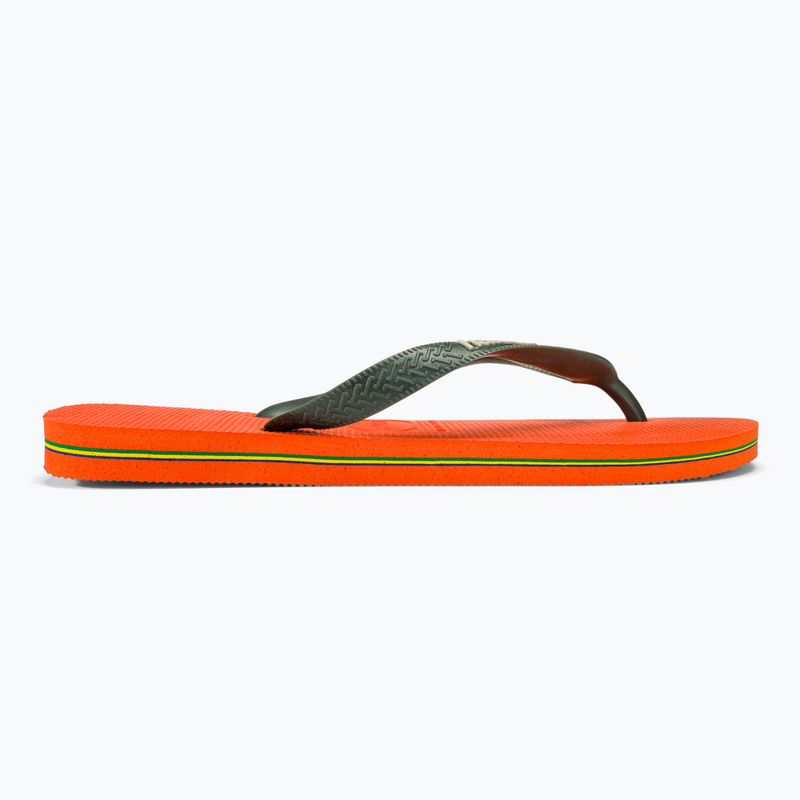 Havaianas Brasil Logo sunset orange flip flops 2