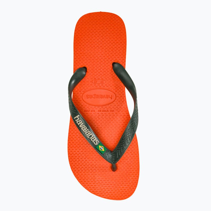 Havaianas Brasil Logo sunset orange flip flops 5