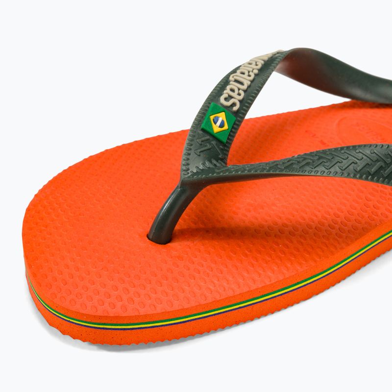 Havaianas Brasil Logo sunset orange flip flops 7