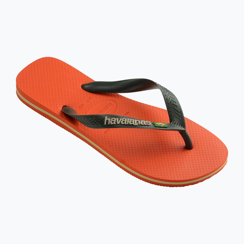 Havaianas Brasil Logo sunset orange flip flops 8