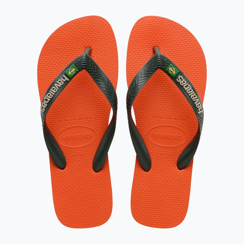 Havaianas Brasil Logo sunset orange flip flops 10