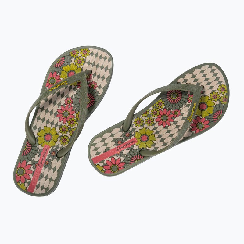 Ipanema Anatomic Temas green/beige/pink women's flip flops 8