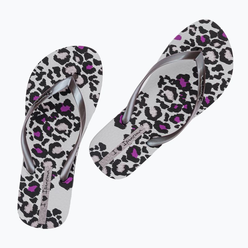 Ipanema Animale Print III grey/silver women's flip flops 10