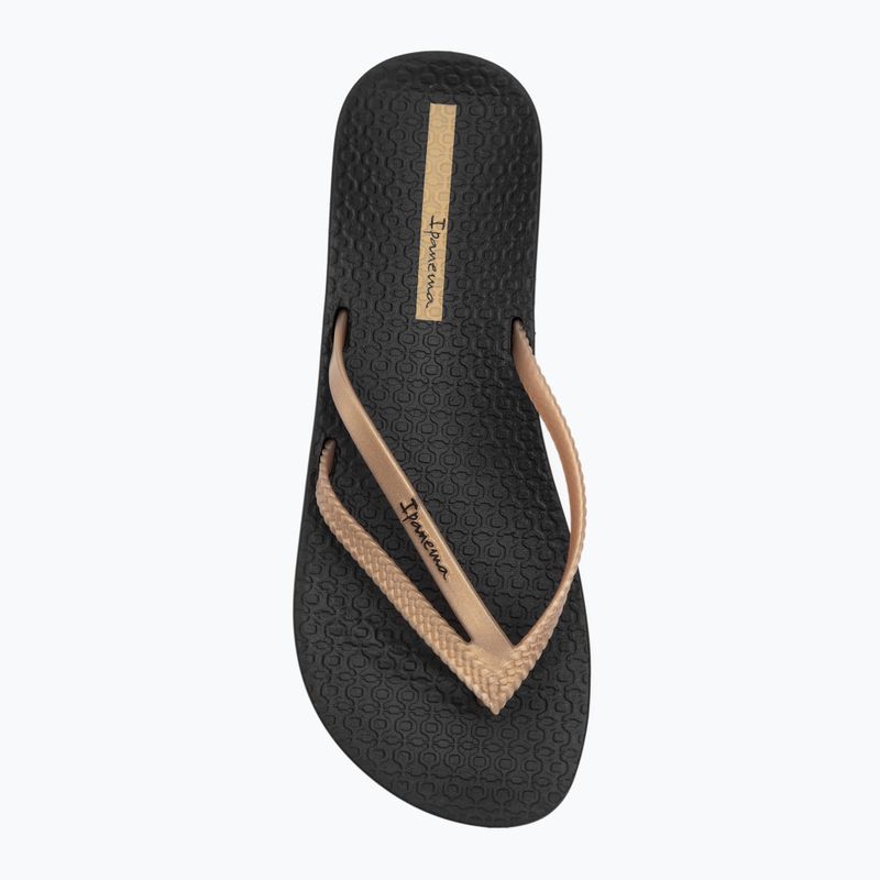 Women's Ipanema Bossa Soft V black/gold flip flops 4