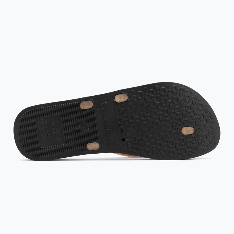 Women's Ipanema Bossa Soft V black/gold flip flops 5