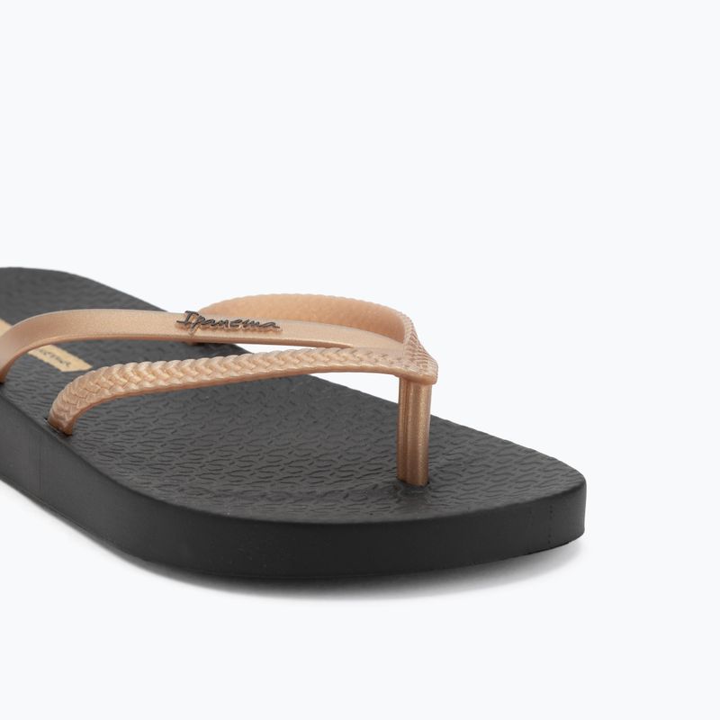 Women's Ipanema Bossa Soft V black/gold flip flops 7