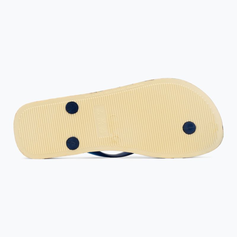Women's Ipanema Animal Print VI flip flops yellow/pearly blue 4