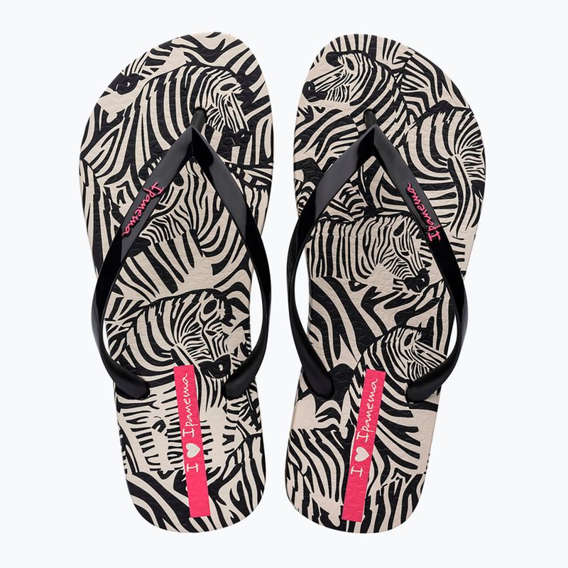 Ipanema Animal Print VI beige/black/pink women's flip flops 2