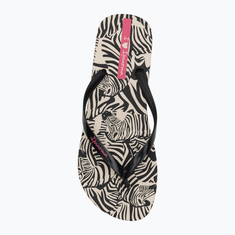 Ipanema Animal Print VI beige/black/pink women's flip flops 5