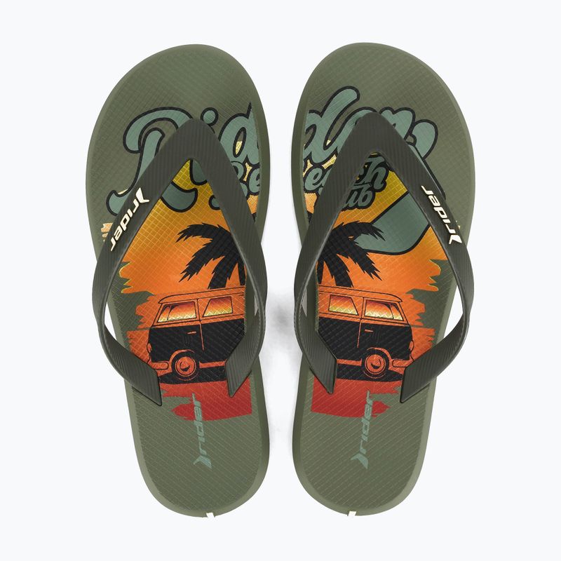Men's RIDER R1 Energy VII green/orange/yellow flip flops 2