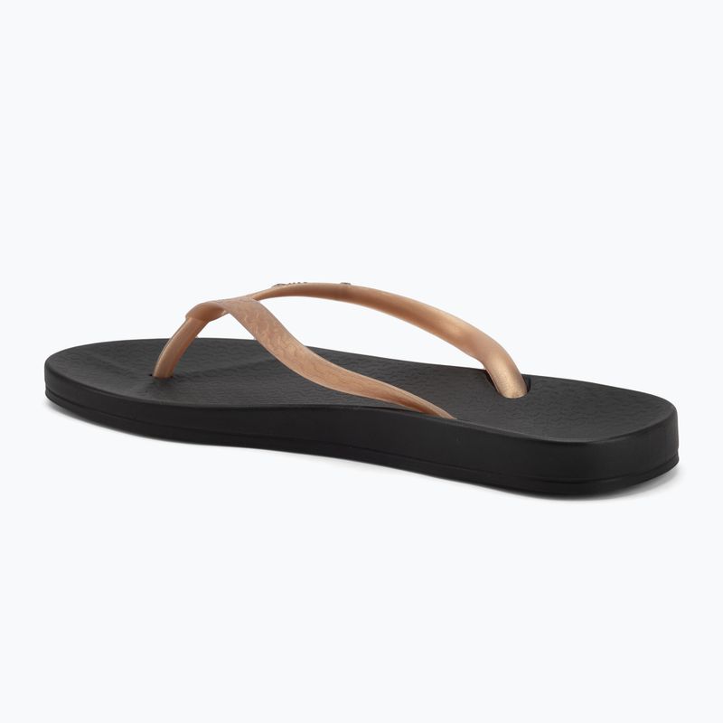 Women's Ipanema Anat Tan black/gold flip flops 3